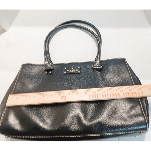Kate Spade Black Leather Wellesley Martine Shoulder Bag Large Corpcore Business - Picture 12 of 14